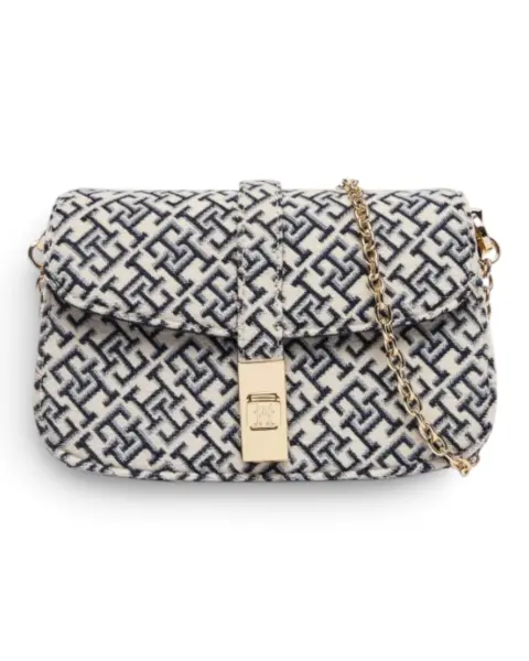 Tommy Hilfiger Elegantna večernja torbica s jacquard uzorkom i lancem