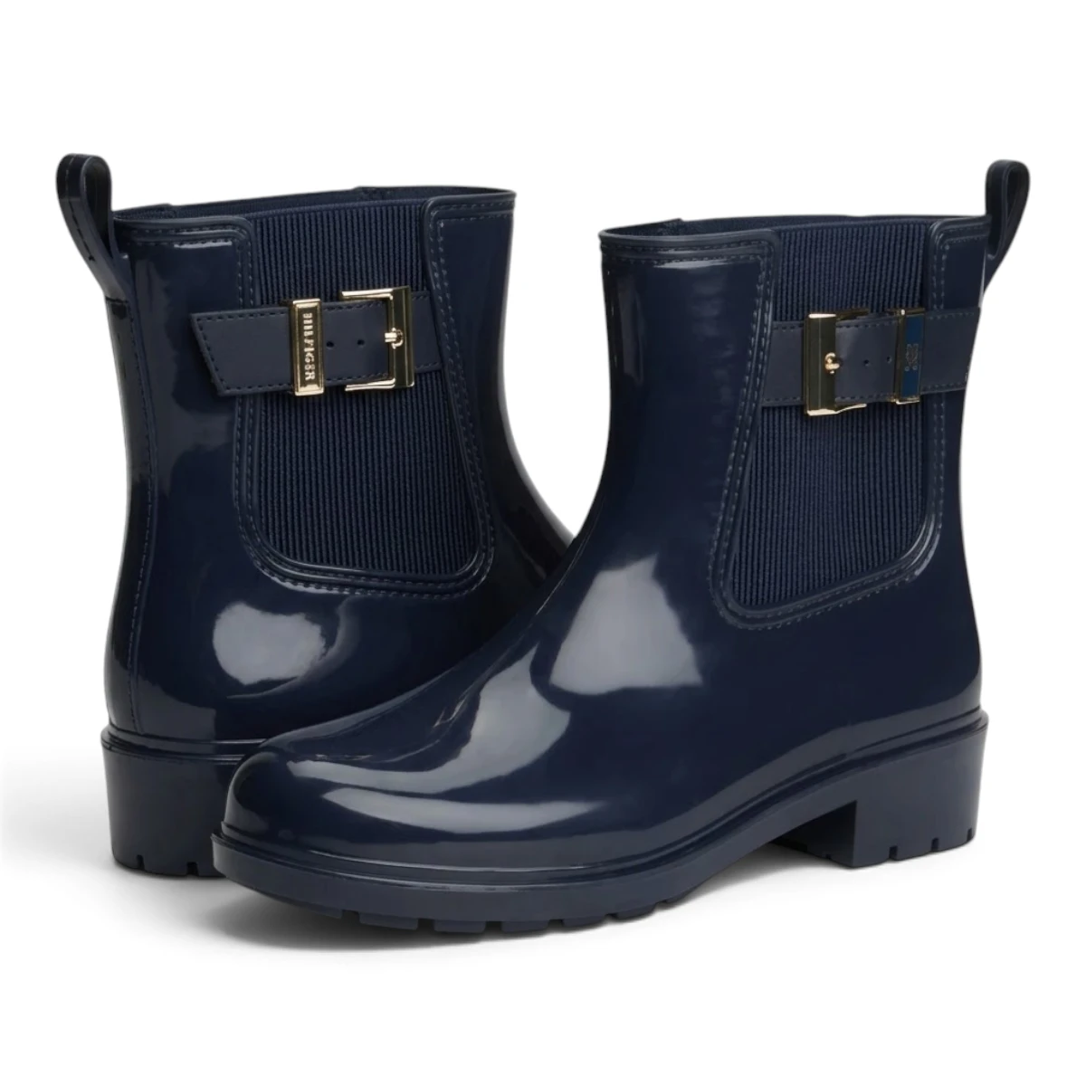 FW0FW09543-DW6 Ženske gumene čizme Shiny Buckle / Tamno plava - Tommy Hilfiger