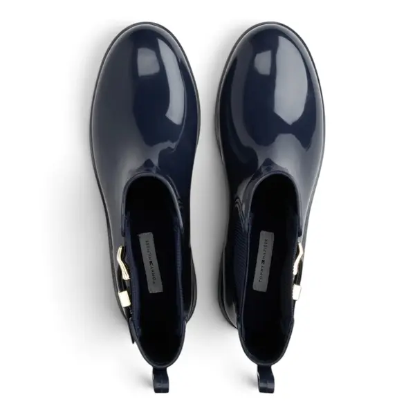 FW0FW09543-DW6 Ženske gumene čizme Shiny Buckle / Tamno plava - Tommy Hilfiger