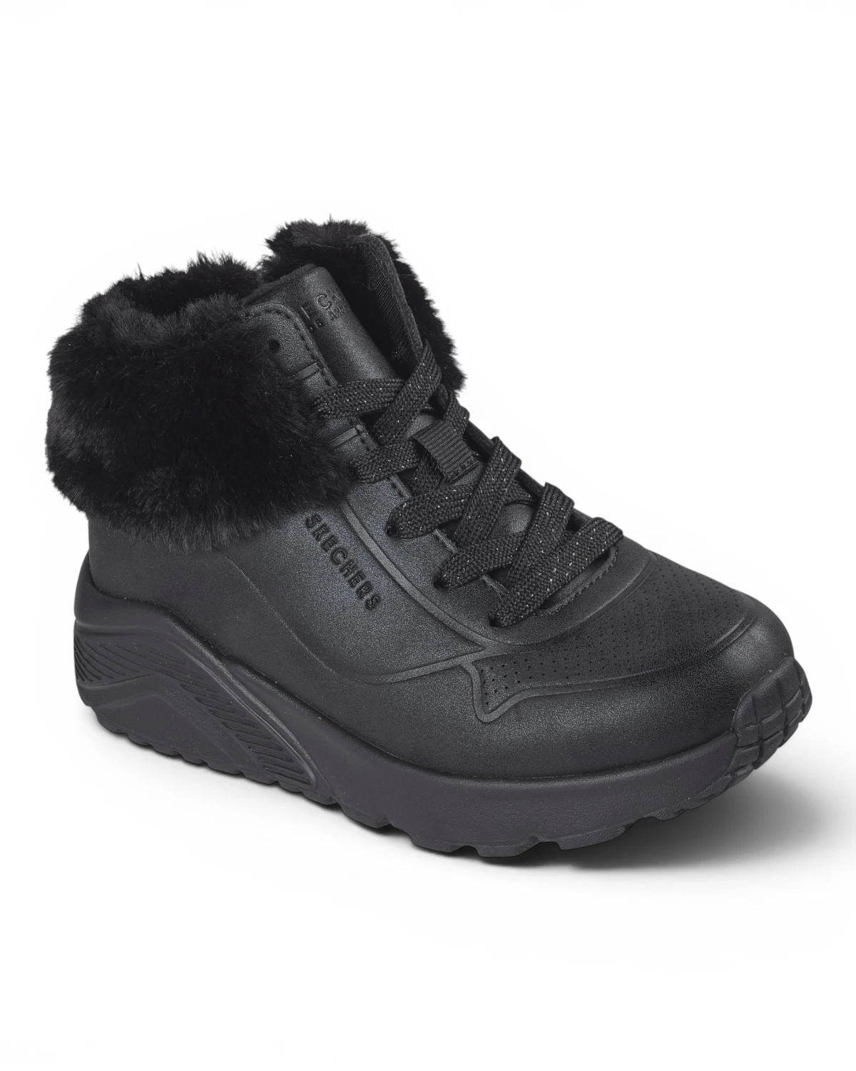 310928L-BBK Skechers UNO LITE-CUTE FUR YOU BBK
