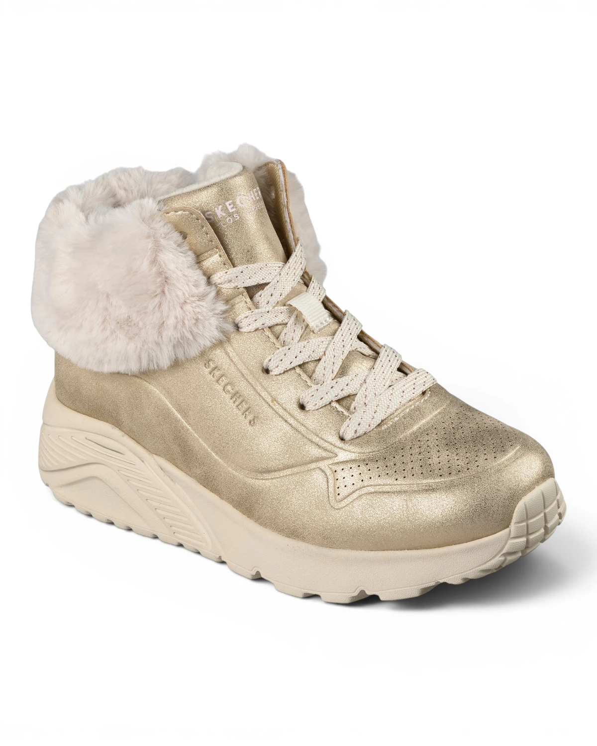 310928L-GLD Skechers UNO LITE-CUTE FUR YOU GLD